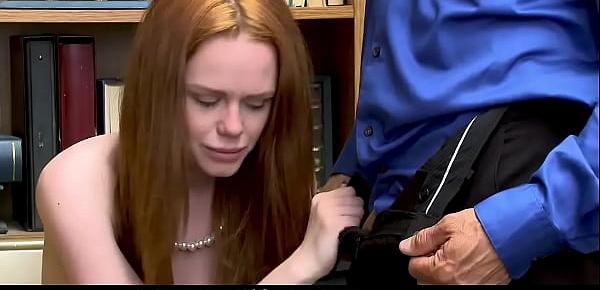  Cute Redhead Teen Had No Ides What Will She Face After Caught Stealing